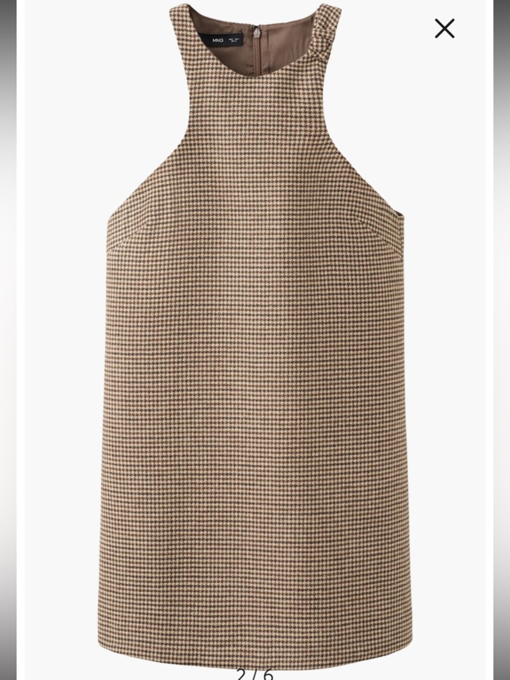 🆕 Sleeveless Mini Plaid Dress - Brown / Burgundy Check